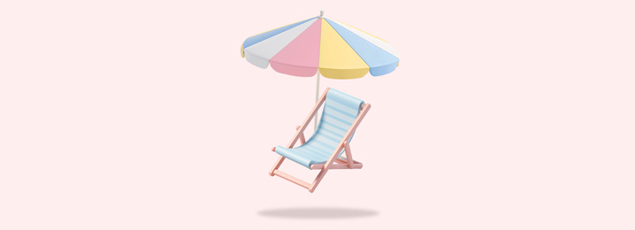 A beach chair and umbrella