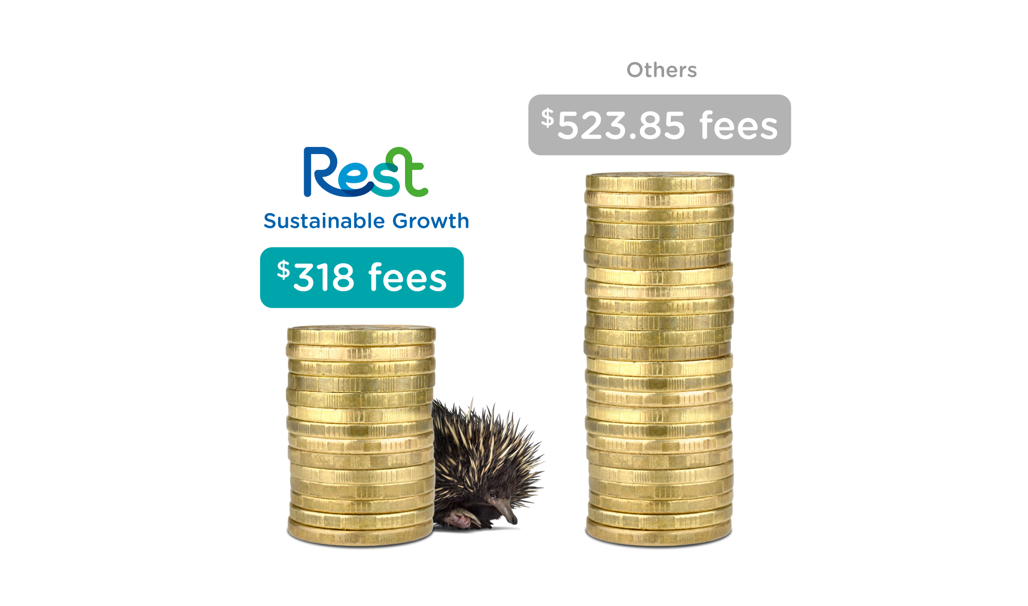 Our Sustainable Growth option has 38%* lower fees  compared with the average ethical super option.