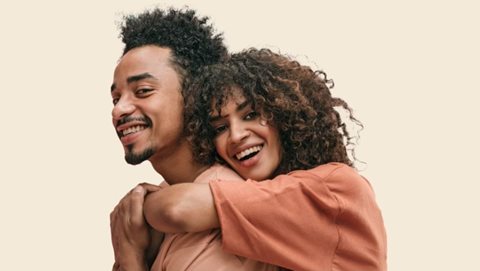 young couple hugging