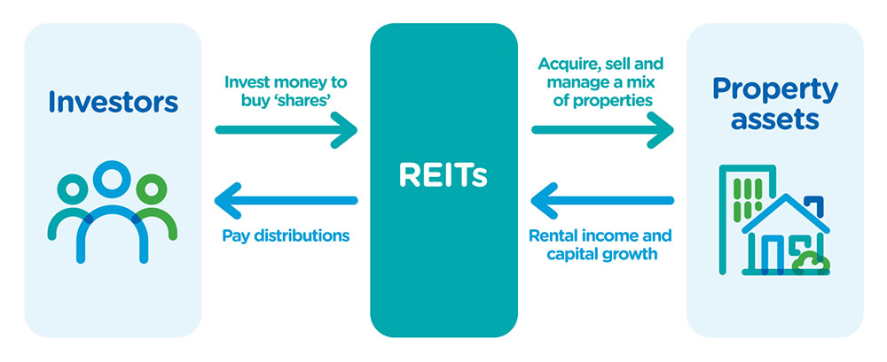 An infographic visualising how REITs work