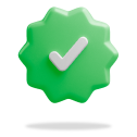 Label with check mark green 3D