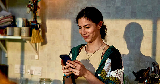 Woman looking at her phone