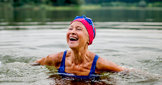 older lady swimming