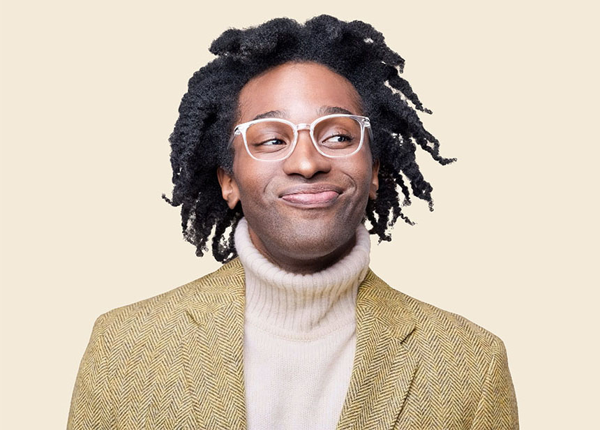 Young man wearing glasses