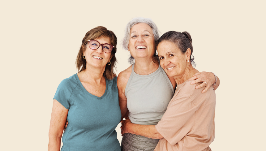 three women smiling