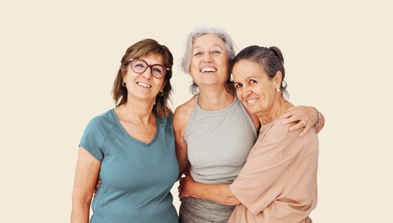 three women hugging