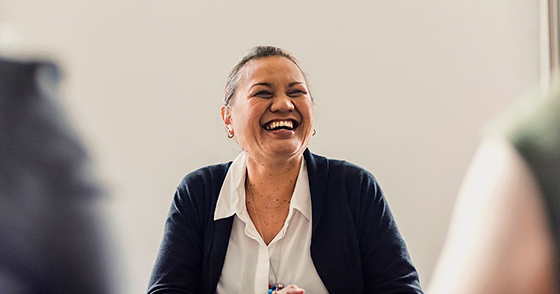 Businesswoman smiling
