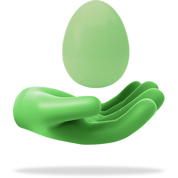 hand egg green