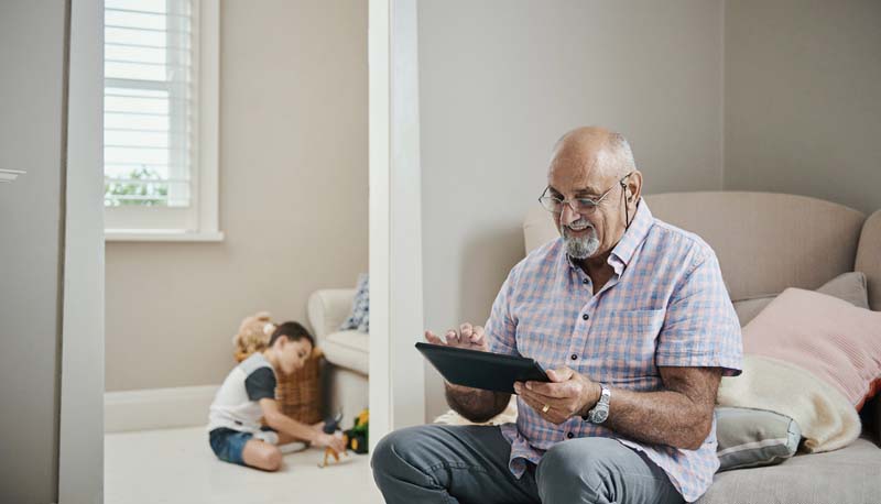 retired man and child