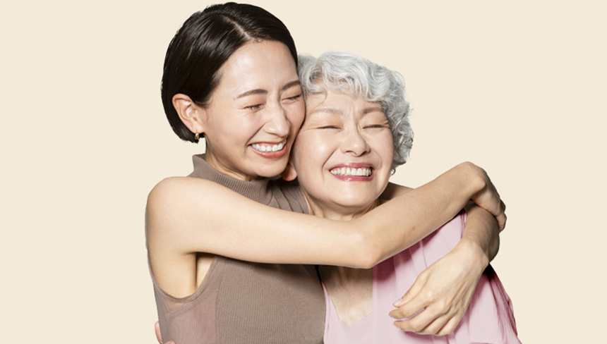 mum and daughter hugging