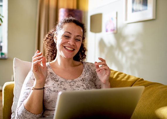 woman with a laptop