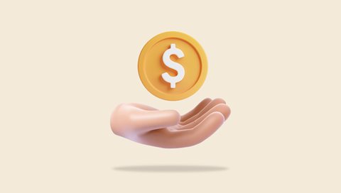 hand holding a coin