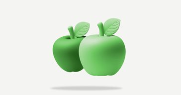 Apples increasing in size from left to right