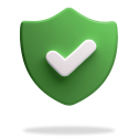 Shield with check mark green 3D
