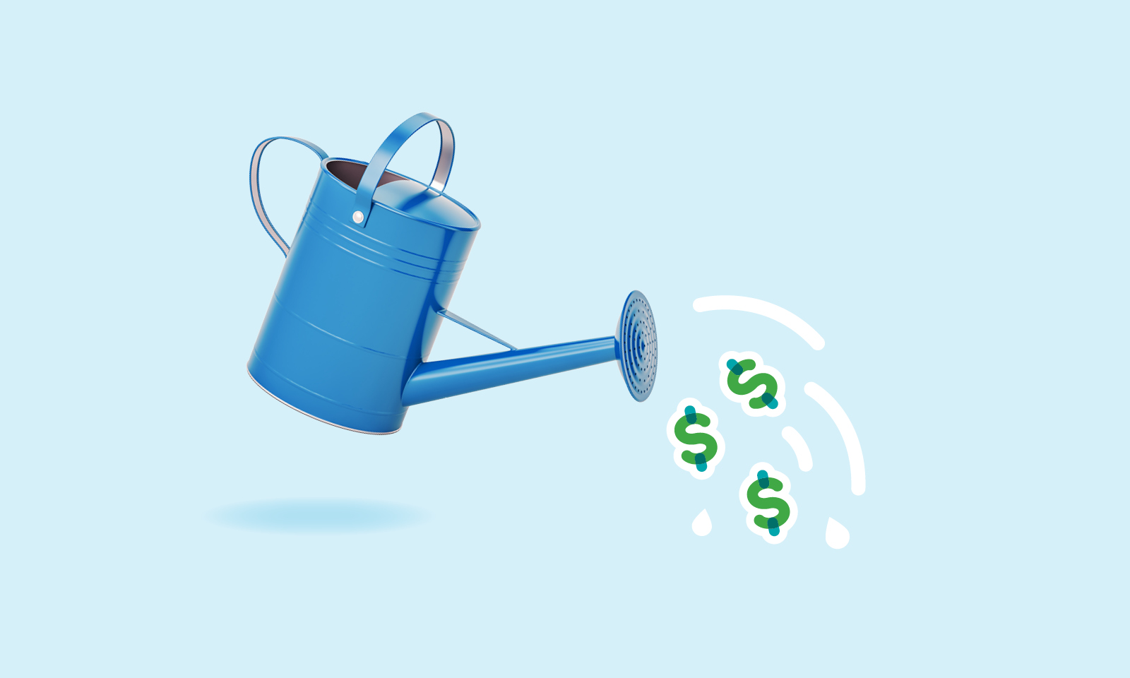 watering can pouring money