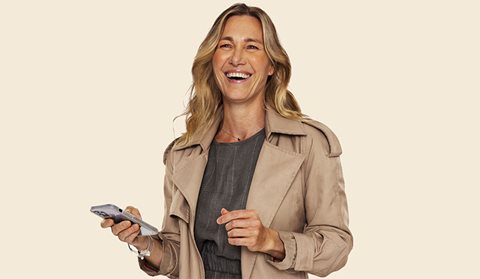 woman holding mobile phone