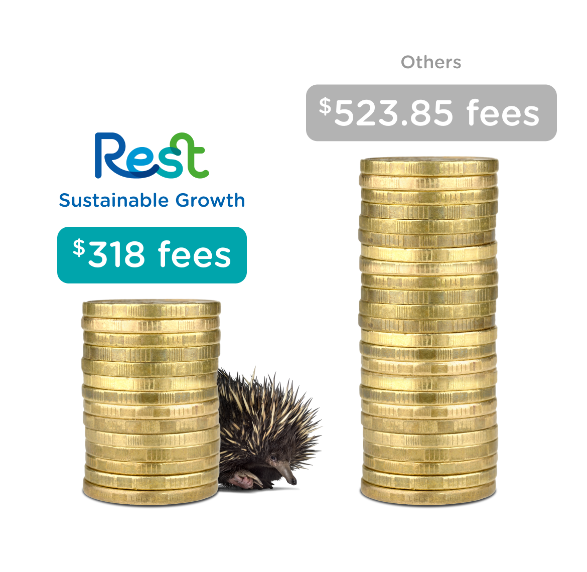 Our Sustainable Growth option has 38%* lower fees  compared with the average ethical super option.