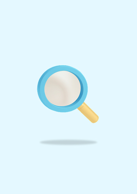 a magnifier checking a golden egg
