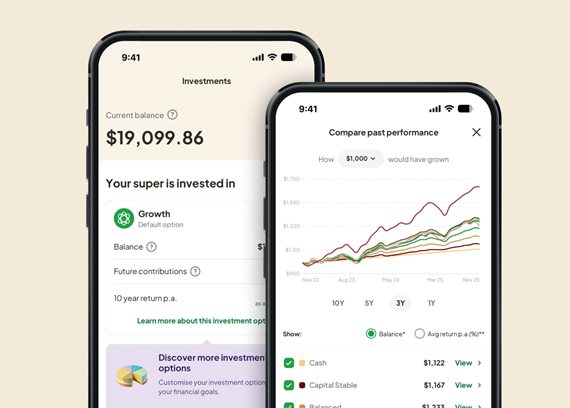 phone graphic showing an investments graph