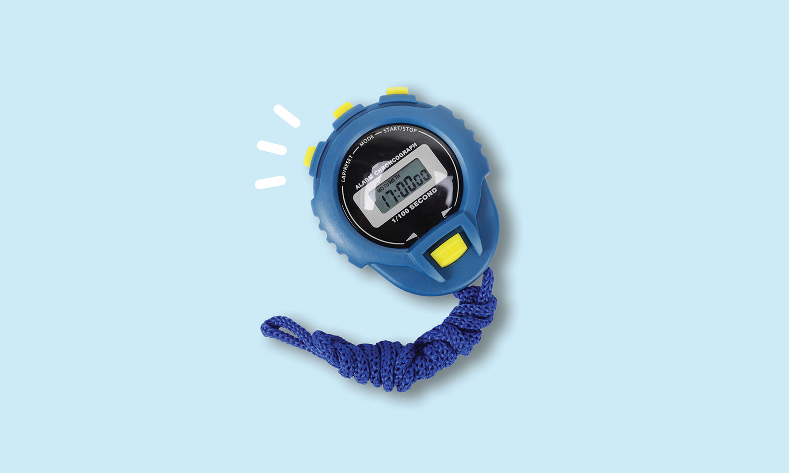 A blue stopwatch