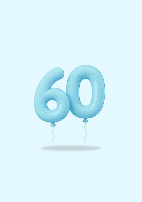 Balloons showing the number 60
