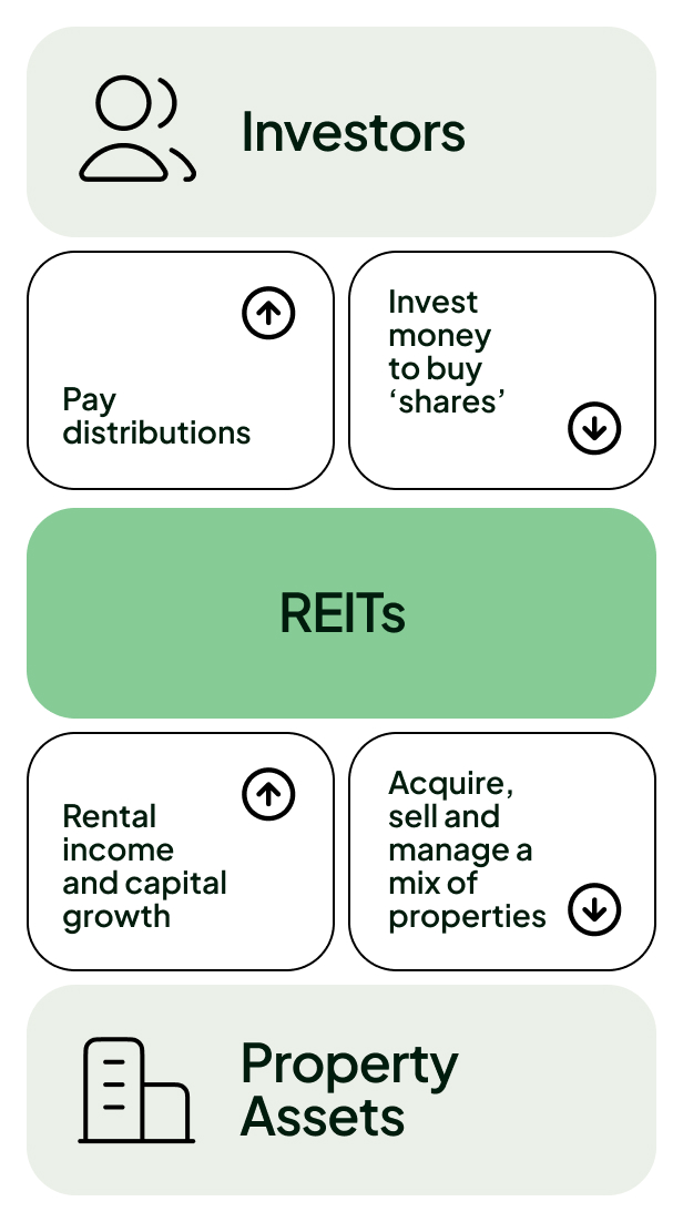 An infographic visualising how REITs work