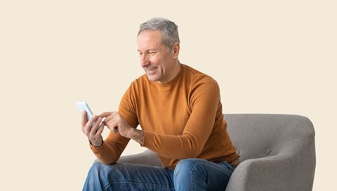 Man looking at phone
