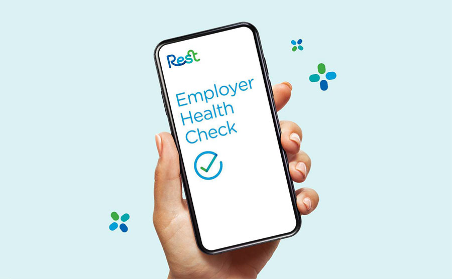 Mobile showing Employer Health Check