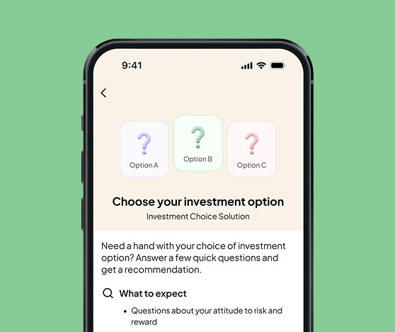 Choose your investment option in the Rest App