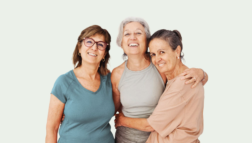 three women smiling